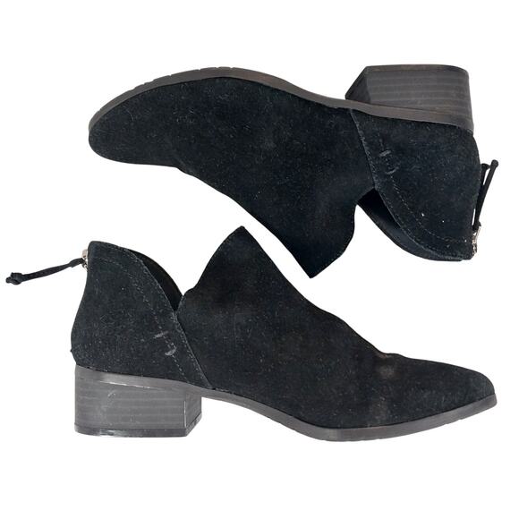 KENNETH COLE! REACTION BLACK GENUINE SUEDE LEATHER CHUNKY HEEL BOOTS! SZ 6.5M - Picture 7 of 10